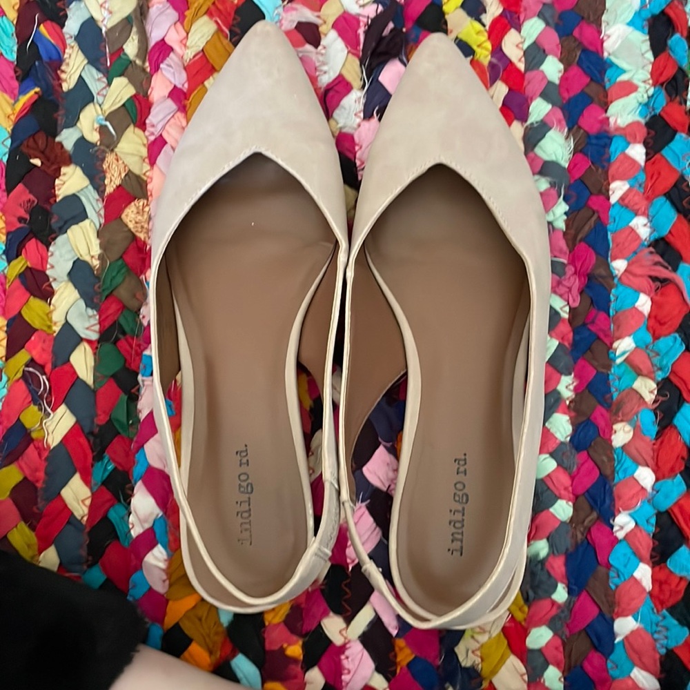 Indigo Rd Dusty Pink Suede Pointy Slingback Flats Size 8M